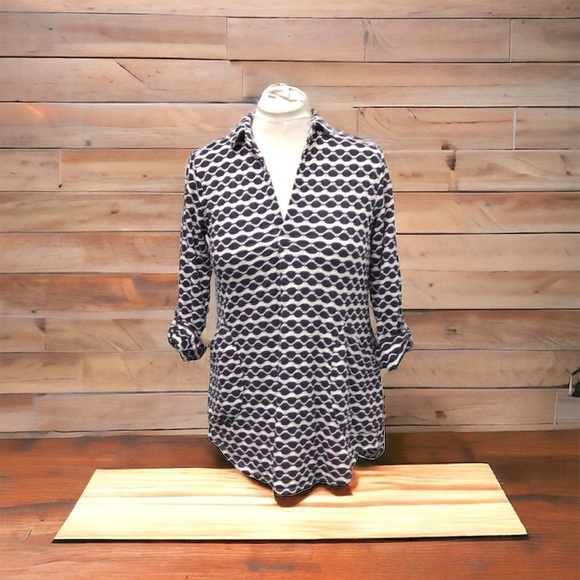 Forcynthia Beachwear Women Collar Long Sleeve Swim Pockets Cover Up Dress size M - Picture 1 of 13